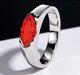 1.42tcw Marquise Glass Filled Ruby Engagement Wedding Ring 925 Sterling Silver
