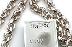 20 Sterling Silver, Rolo Chain with Dichroic Glass Pendant 32.9 Grams 20 Sterling Silver, Rolo Chain with Dichroic Glass Pendant 32.9 Grams