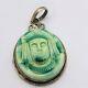 23g 925 Sterling Silver Antique Egyptian Revival Art Glass Colored Pendant