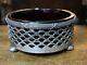 2.75x1.25 Antique Sterling Silver & Ruby Glass Footed Master Salt Cellar