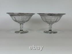 2 Beautiful Antique Sterling Silver Overlay Compote Dishes featuringEtched Glass