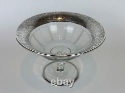 2 Beautiful Antique Sterling Silver Overlay Compote Dishes featuringEtched Glass