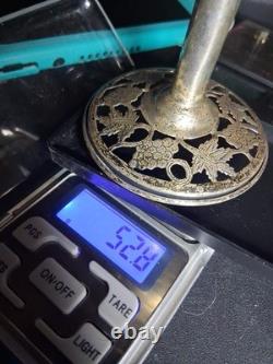 2 Vtg Mexican Filigree Medium Glass Sterling Silver Openwork Grap Pattern 104 G