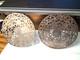 2-webster Co Sterling Silver And Glass Trivet Or Coaster Lilies 6 Art Nouveau
