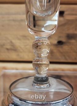 2x Watson Art Deco Glass Trumpet Vase with Sterling Silver Base Mid 20th Century