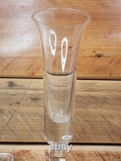 2x Watson Art Deco Glass Trumpet Vase with Sterling Silver Base Mid 20th Century