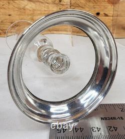 2x Watson Art Deco Glass Trumpet Vase with Sterling Silver Base Mid 20th Century