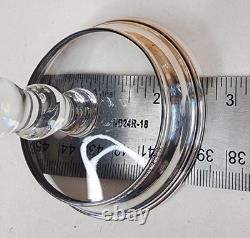 2x Watson Art Deco Glass Trumpet Vase with Sterling Silver Base Mid 20th Century