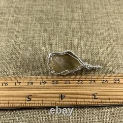 38.2 Carats Genuine Raw Libyan Desert Glass Sterling Silver Pendant