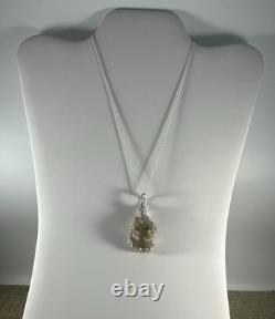 38.2 Carats Genuine Raw Libyan Desert Glass Sterling Silver Pendant