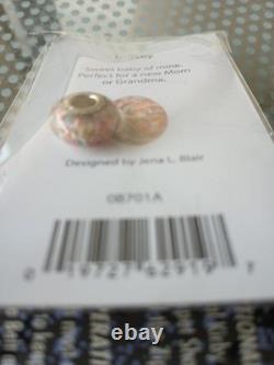 3 Fenton Hand Painted Glass & Sterling Silver Bead Charms 2 by T. J. Mendenhall