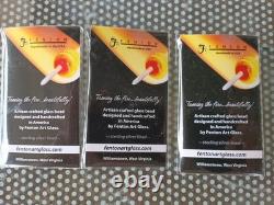 3 Fenton Hand Painted Glass & Sterling Silver Bead Charms 2 by T. J. Mendenhall