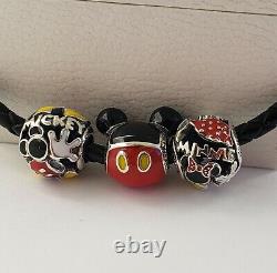 3 New Pandora Charms Mickey, Minnie Mouse Mania Body Parts, Mickey Playful Icon