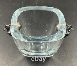 3 Strombergshyttan Einar Dragsted Swedish Glass Sterling Silver 925 Handle Vases