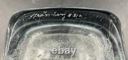3 Strombergshyttan Einar Dragsted Swedish Glass Sterling Silver 925 Handle Vases