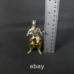 3 Vittorio Angini Murano Glass Sterling Silver Computer Table Man vntg Figurine