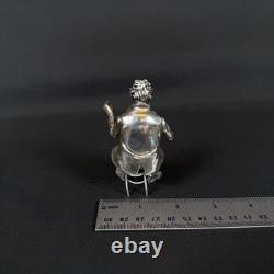 3 Vittorio Angini Murano Glass Sterling Silver Computer Table Man vntg Figurine