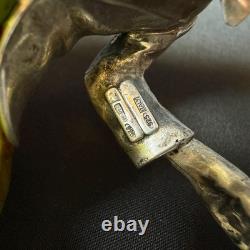 3 Vittorio Angini Murano Glass Sterling Silver Computer Table Man vntg Figurine