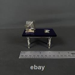 3 Vittorio Angini Murano Glass Sterling Silver Computer Table Man vntg Figurine