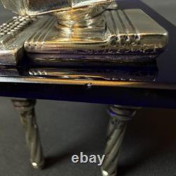 3 Vittorio Angini Murano Glass Sterling Silver Computer Table Man vntg Figurine