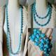 44 Sterling Silver Antique Glass Beaded Necklace