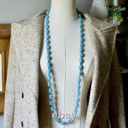 44 Sterling Silver Antique Glass Beaded Necklace