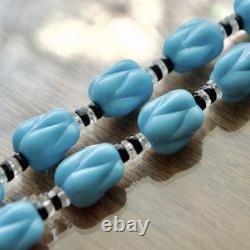 44 Sterling Silver Antique Glass Beaded Necklace
