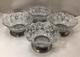 (4) Tiffin Franciscan Early Pressed Glass Sterling Silver Base Berry Bowls Mint