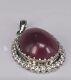 63.060 Cts Glass Filled Ruby Oval Cabochon Sterling Silver 925 Handmade Pendent