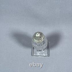 6.5 Antique English Sterling Silver Lid & Cut Glass Footed Sugar Shaker