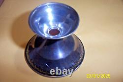 6 Antique Sherbet Dish Floral Etched Glass Screw on Sterling Silver Base