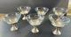 6 Sterling Silver Sherbet Dessert Dishes Blown Glass Inserts Signed Vtg Antique