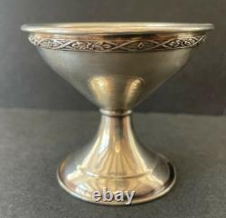 6 Sterling Silver Sherbet Dessert Dishes Blown Glass Inserts Signed Vtg Antique