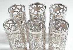 6 Vtg Mexico Hallmark MRA Sterling Silver Overlay Cocktail Ice Tea Glasses 7