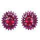 6 X 7 Mm. Red Heated-ruby & Pink Sapphire Earrings 925 Sterling Silver