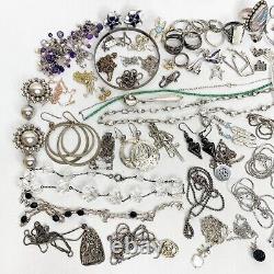 76 Wearable Sterling Silver Jewelry Lot 360 Grams Some Signed Vintage Now 925