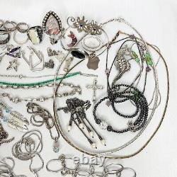 76 Wearable Sterling Silver Jewelry Lot 360 Grams Some Signed Vintage Now 925