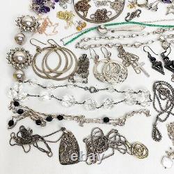 76 Wearable Sterling Silver Jewelry Lot 360 Grams Some Signed Vintage Now 925