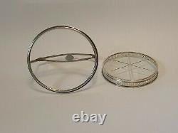 8 Antique Webster Glass & Pierced Sterling Silver Glass Coaster With Caddy