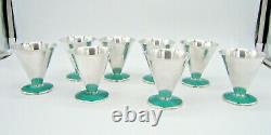 8 David Andersen Norway Sterling Silver Cocktail Glasses Enameled