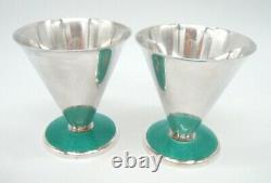 8 David Andersen Norway Sterling Silver Cocktail Glasses Enameled