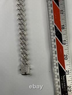925 STERLING SILVER CUBAN CHAIN SWAROVSKI CRYSTAL 20'' Discounted For Fast Sale