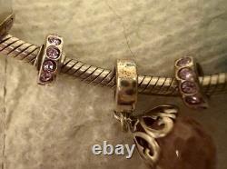 925 Sterling GENUINE PANDORA BRACELET w BOX & 16 MURANO & PERSONA Charms 52.8g