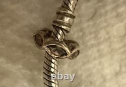 925 Sterling GENUINE PANDORA BRACELET w BOX & 16 MURANO & PERSONA Charms 52.8g