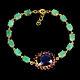 925 Sterling Silver Bracelet Oval Blue Sapphire Emerald Gemstone Jewelry 7.5 Inc