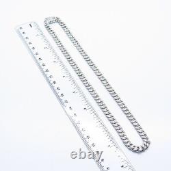 925 Sterling Silver C Z Cuban Chain Necklace 18