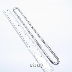 925 Sterling Silver C Z Cuban Chain Necklace 24