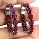 925 Sterling Silver Earrings Oval Ruby Ruby Diamond Cut Natural Gemstone Jewelry