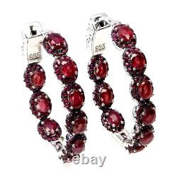 925 Sterling Silver Earrings Oval Ruby Ruby Diamond Cut Natural Gemstone Jewelry