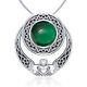 925 Sterling Silver Emerald Glass Claddagh Necklace Love Friendship Loyalty